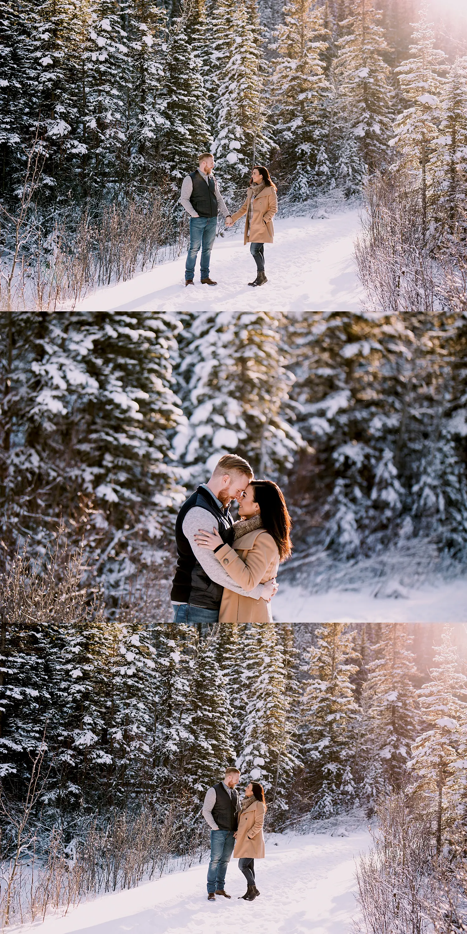 Canmore wedding photographer, winter engagement photos, kananaskis engagement photos