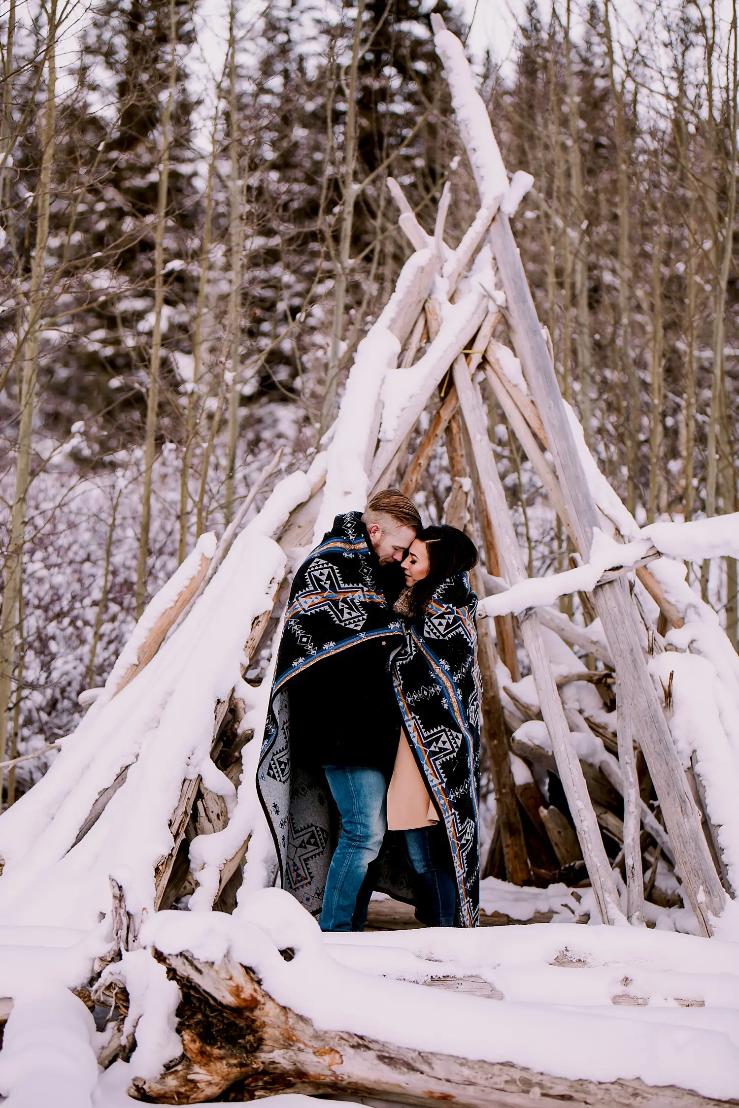 Canmore wedding photographer, winter engagement photos, kananaskis engagement photos
