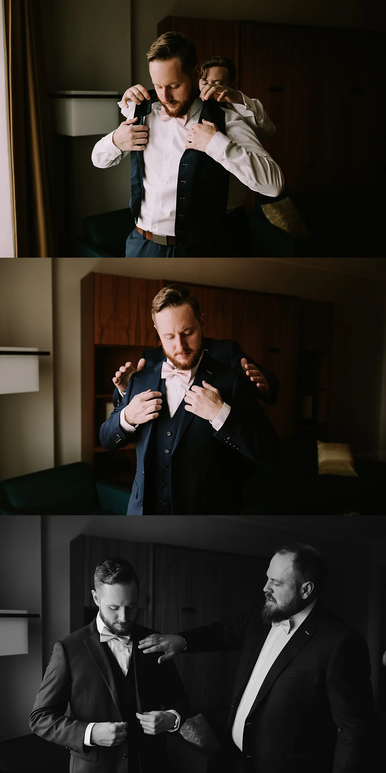 groom morning of wedding