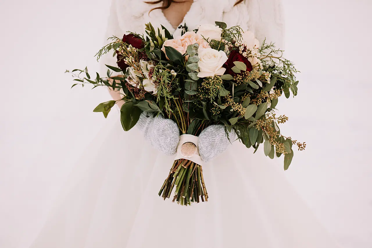 winter wedding in canmore