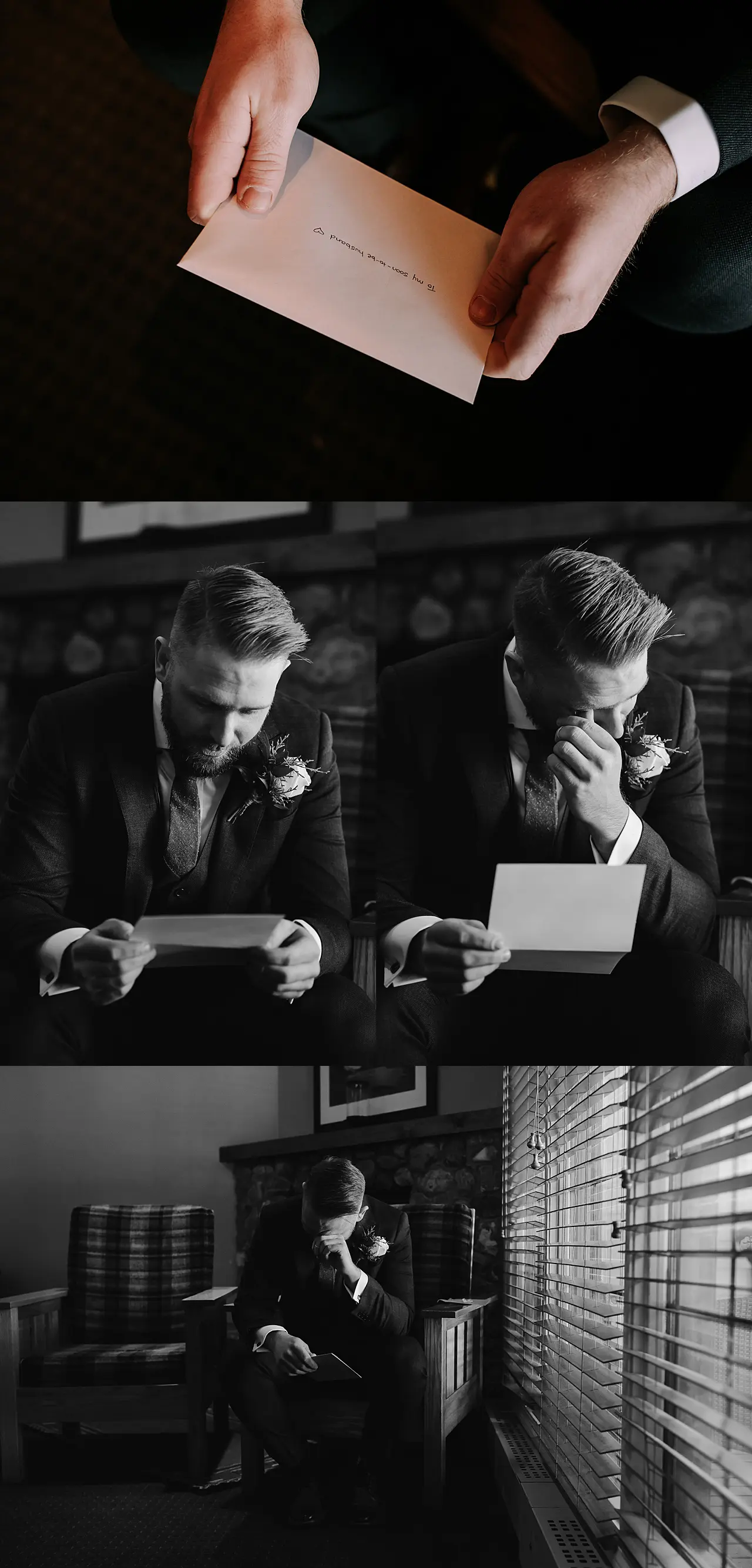 emotional groom wedding morning