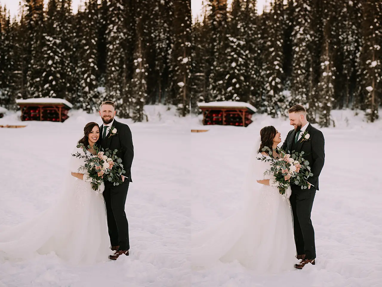 bride and groom outdoor wedding photos