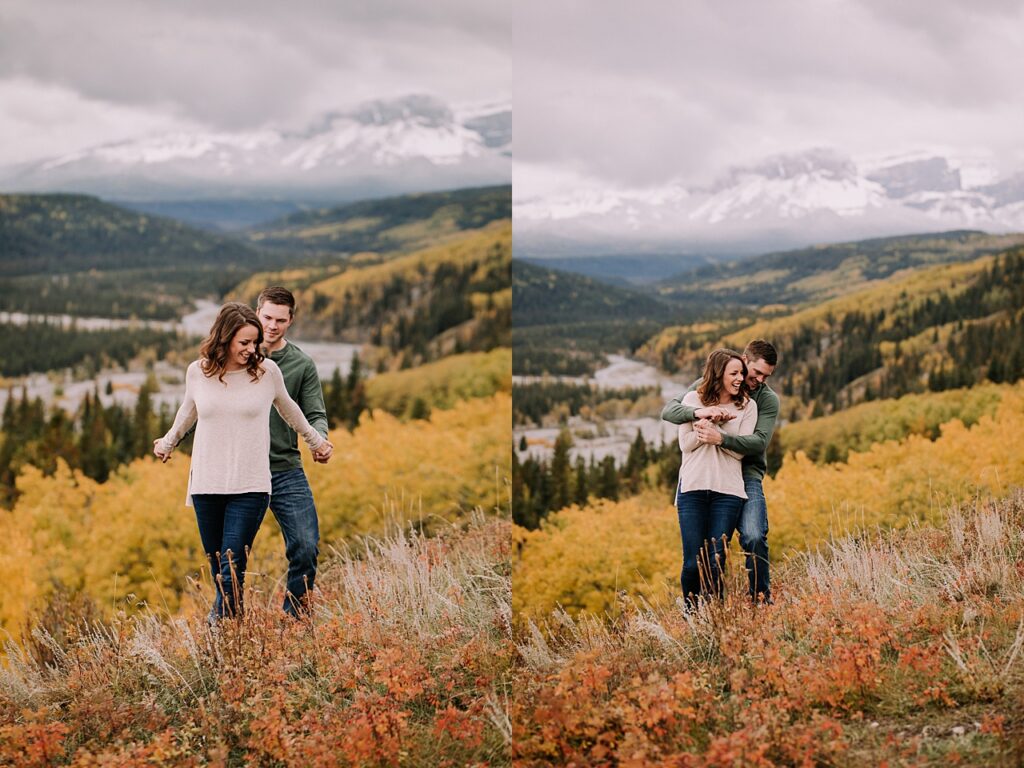 couples session, engagement session, fall engagement session, adventure session, camping engagement session, engagement session with dogs, campfire engagement session, photoshoot ideas, engagement session ideas, engagement session outfits, smore's,couples photos, mountain engagement session, backpacking engagement session