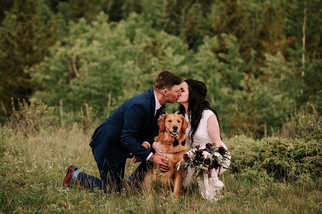 kananaskis elopement photographer, mountain elopement, hiking elopement, adventure elopement, canmore elopement, canadian rockies elopement, elopement with dog, adventurous couple