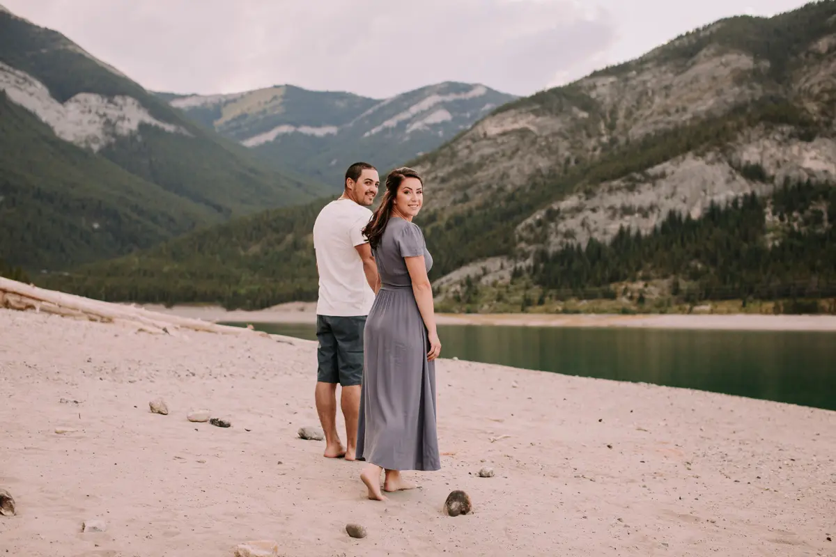 Summer Lovin Beach Engagement Session in Kananaskis