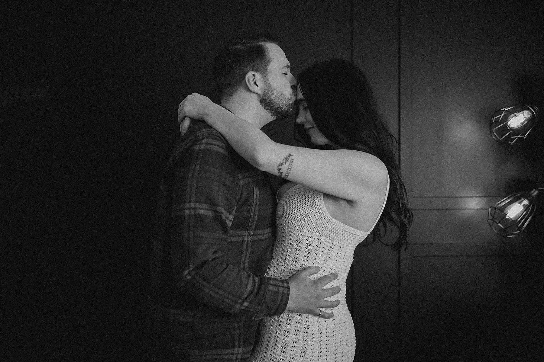 couples maternity session in photography studio